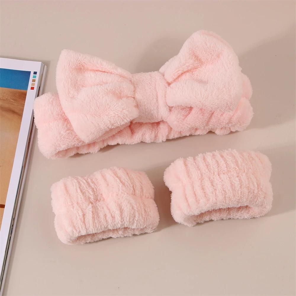 3Pcs Headband Wristband for Washing Face Microfiber Makeup Towel Hair Bands Washband Scrunchies Absorbent Wrist Sweatband