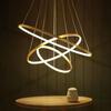 LED ceiling pendant lamp, chandelier, 3 rings, 76w, gold color, adjustable, NEUTRAL