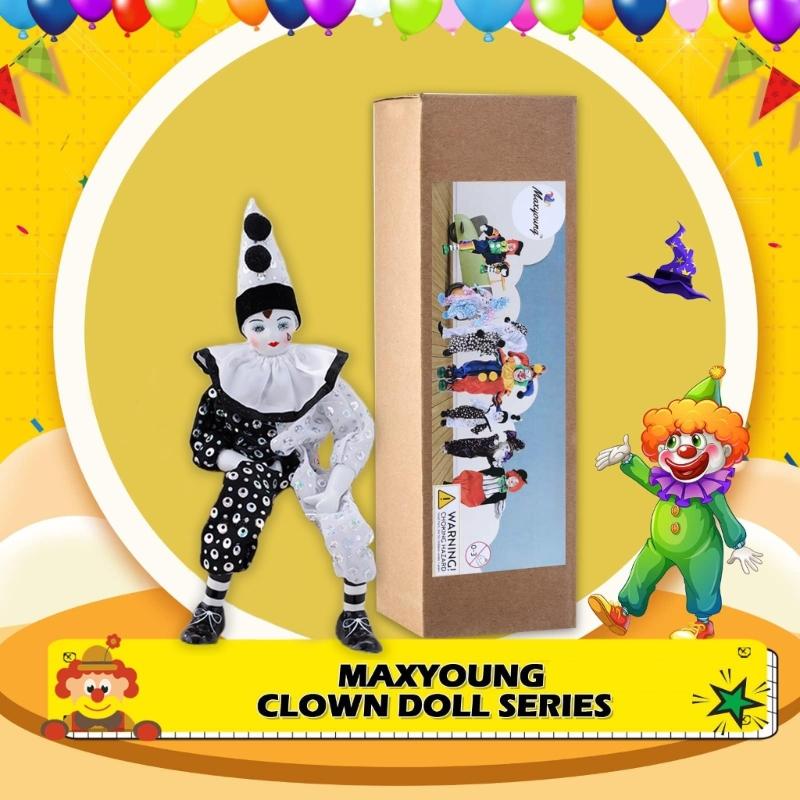 Elegant 16 Inch Porcelain Clown Doll for Decoration and Collection Doll Model For Display and Gift Valentine Gift