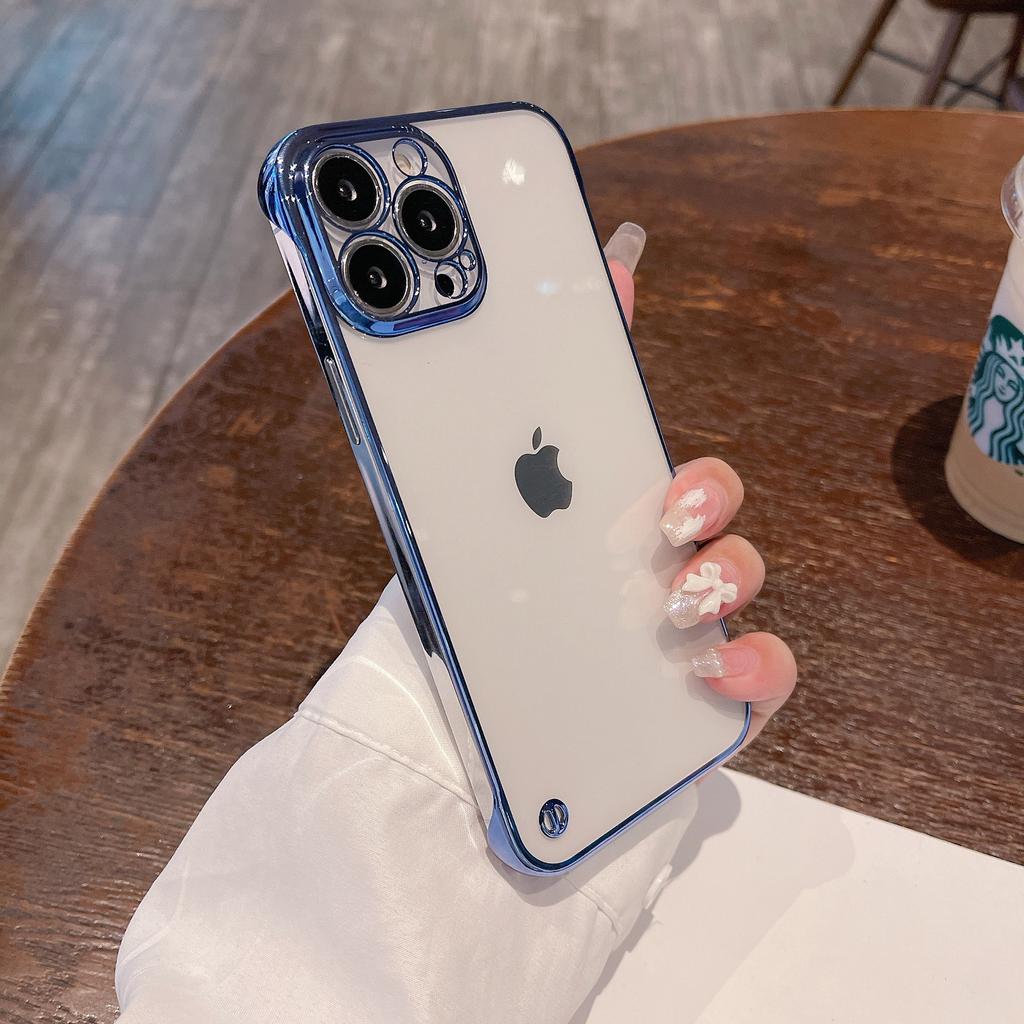 Совместимый с чехлом для Apple iPhone 14 Pro Max, 12 Pro/13 Безрамочный 7p Гальванизированный Защитный Чехол