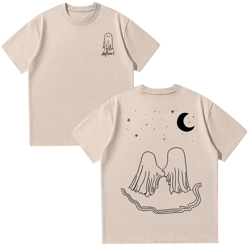 Хлопковая футболка рок-группы Deftones Deftones Ghosts кремовая футболка Хип-хоп Рок Женская Мужская Уличная мода Модная одежда с коротким рукавом