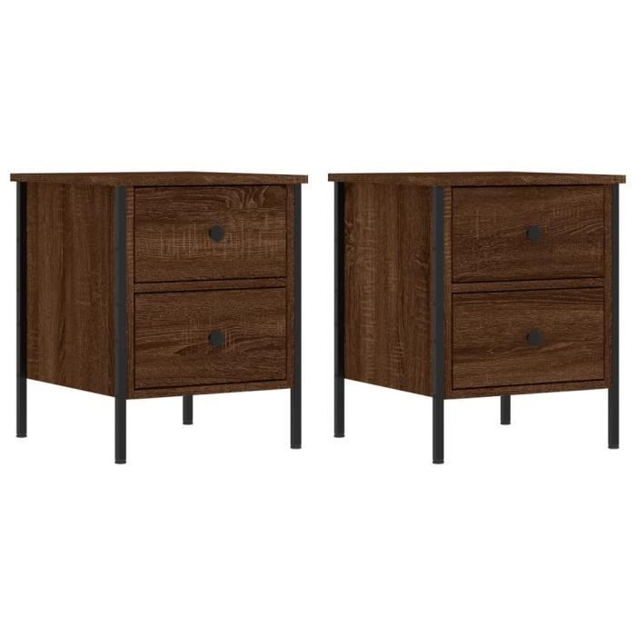 VidaXL Bedside Tables 2pcs Brown Oak 40x42x50cm Engineered Wood 825992