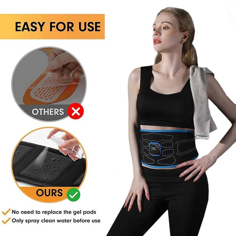EMS Muscle Stimulator Toner Ab Abdominal Toning Belt Abs Trainer Fitness Training Gear Weight Loss Home Gym Workout Equipment
