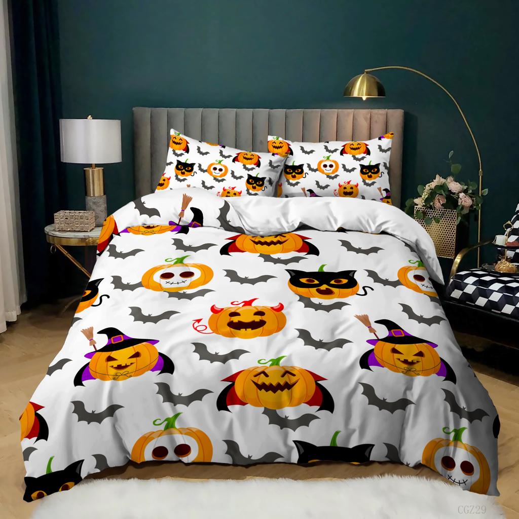 Holiday Halloween Three-Piece Digital Printing Quilt Cover Bedding