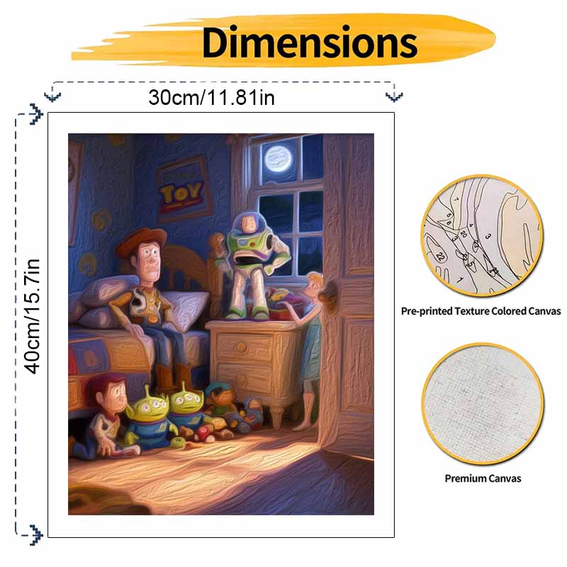 Disney Цифровой набор для рисования маслом Игрушечная история Ручная раскраска Картина Домашний декор