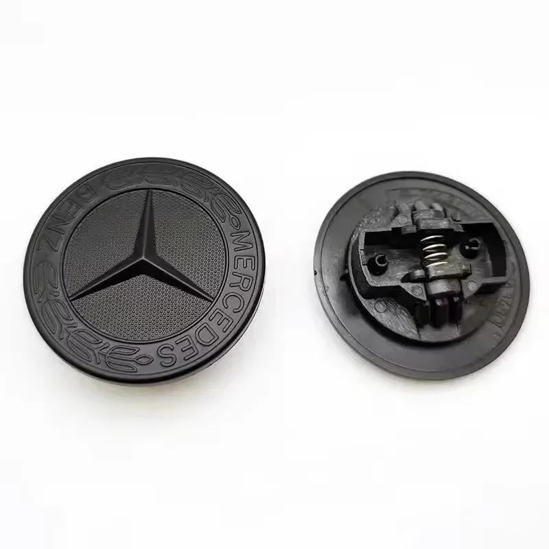 FYVE4 Car Logo Front Engine Hood Emblem Metal Flat Badge Accessories For Mercedes Benz AMG E S C A B Class GLE GLS CLS GLC CLA GLA GLK