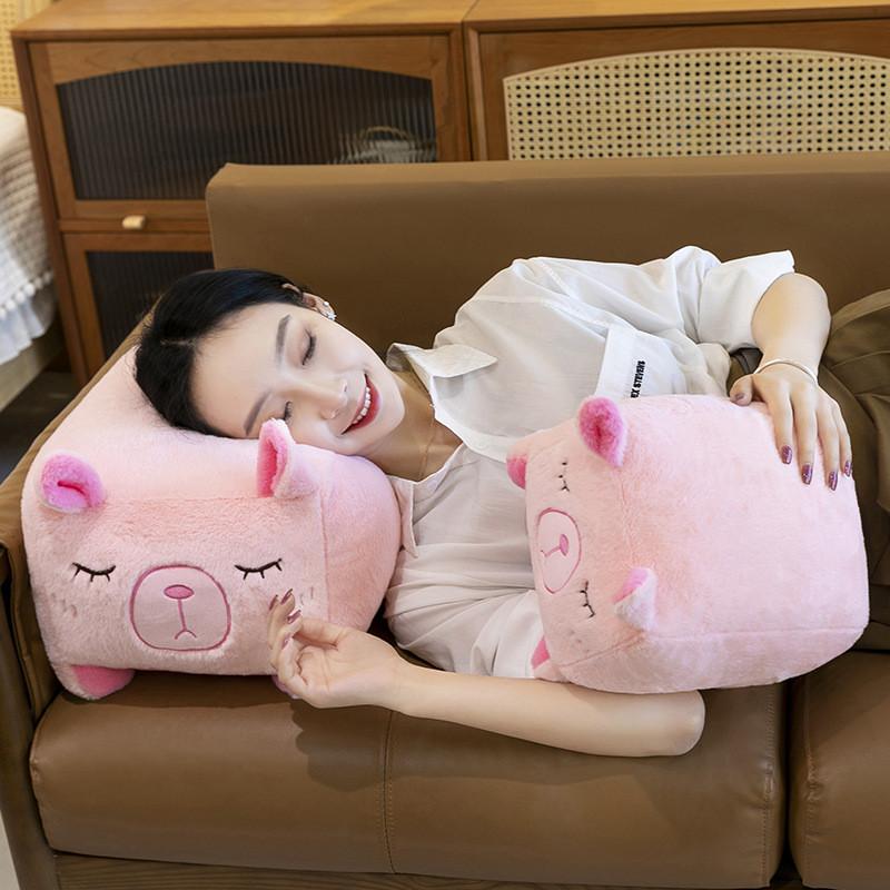 Мягкая Очаровательная Плюшевая Игрушка Капибара Коричневая Розовая Бежевая Идеально Подходит Для Обнимания