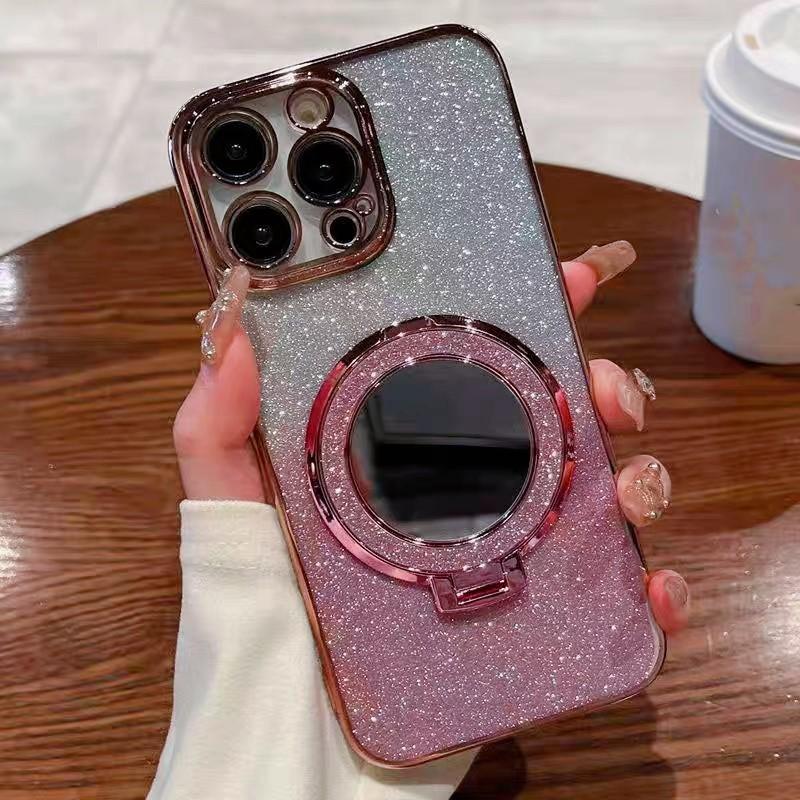 For Motorola Moto E13 E14 E32 Luxury Glitter Magnetic Mirror Stand Case For Motorola Moto E32 E14 E13 Shockproof Phone Cover