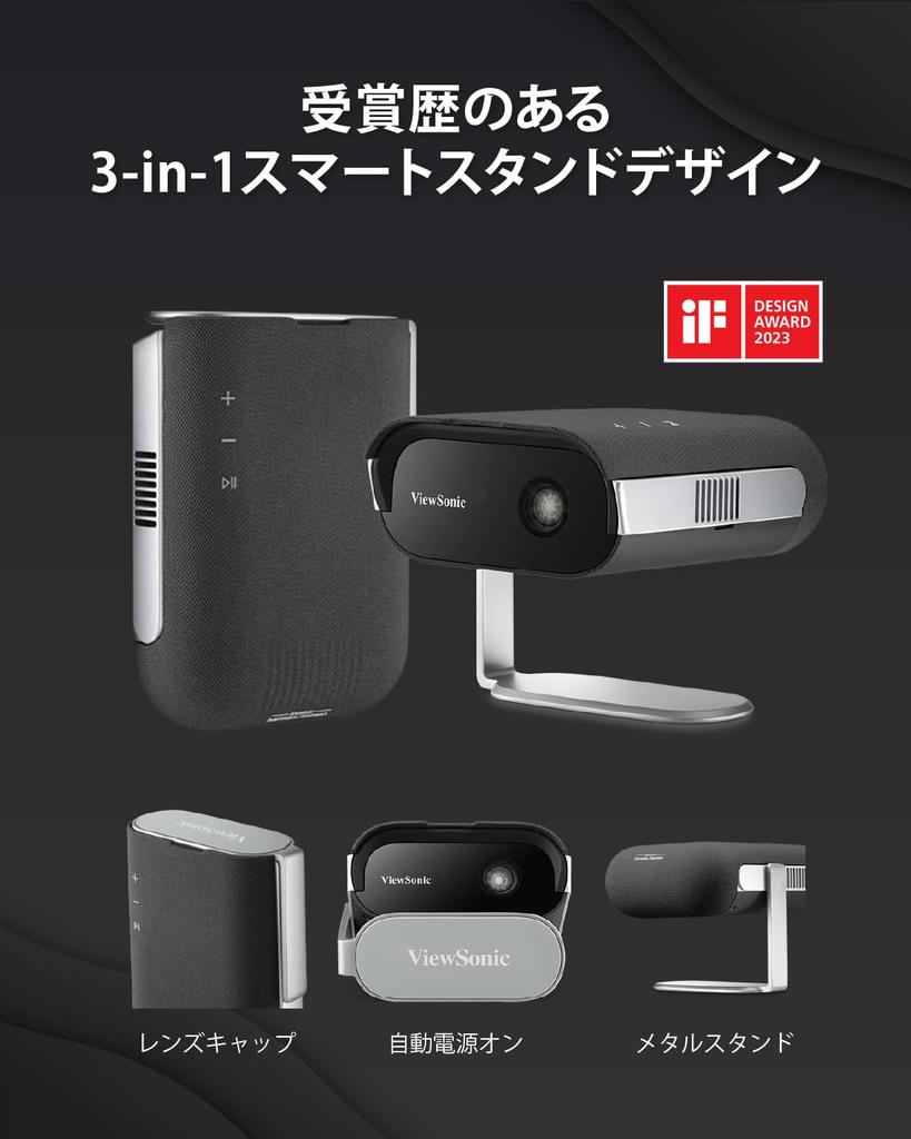 ViewSonic M1 Max Mobile Projector with Google Full HD Ceiling 500 LED Battery Harman Kardon Automatic Keystone and Home [Equipped TV, Netflix, 1080p,