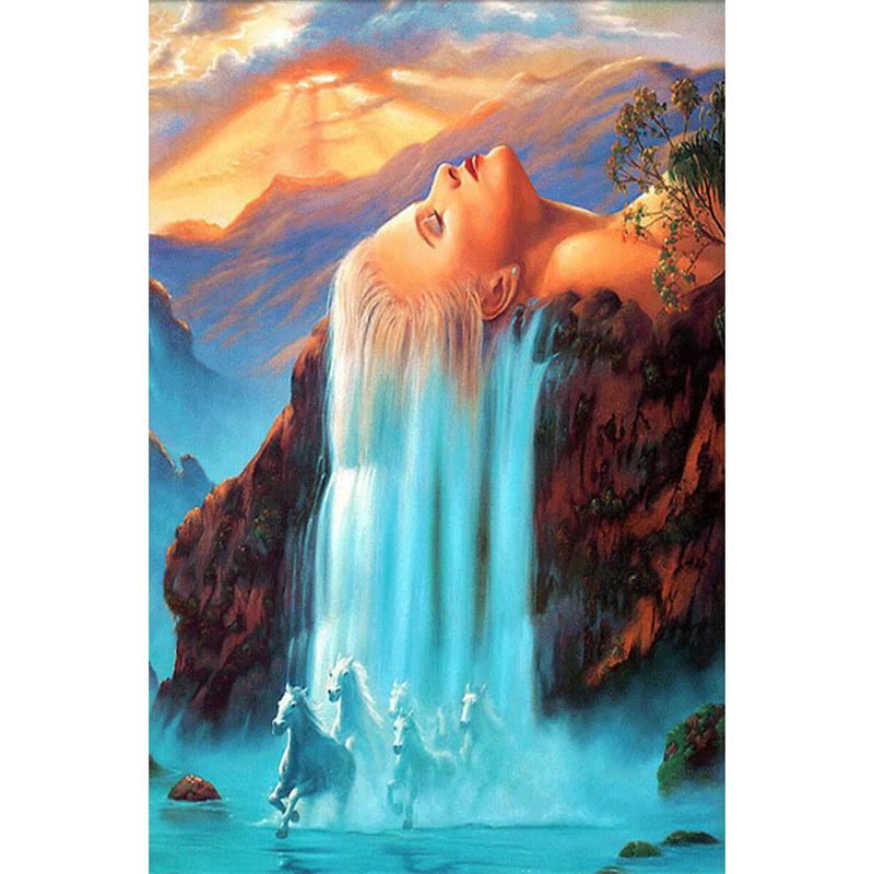 5D DIY Алмазная картина Природа Пейзаж Дом Строительство Алмазная вышивка Картина Полная круглая Алмазная мозаика DIY Домашний декор Подарок