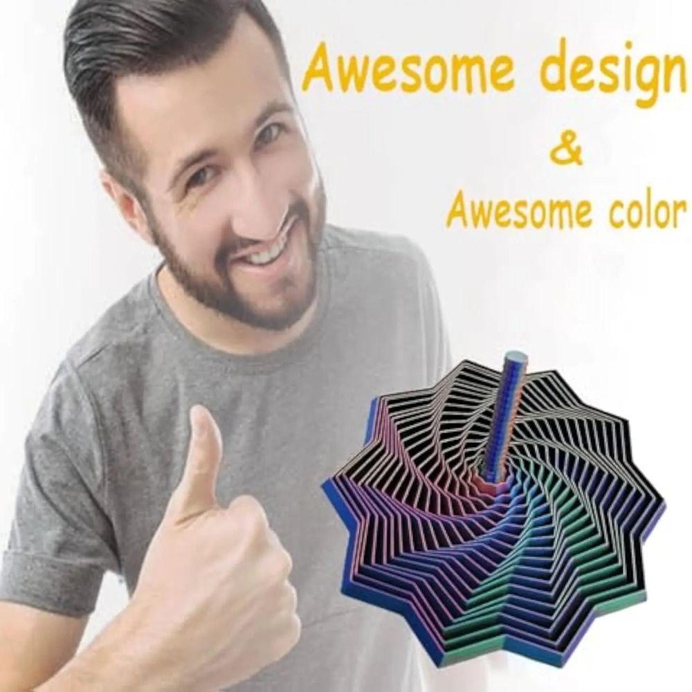 3D Printing Fractal Fidget Star Model Visual Illusion Whirling Spiral Ornaments Party Games