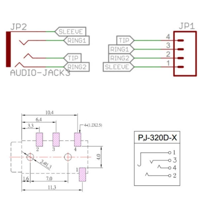 3.5mm TRRS Breakouts Module Headphones Video Audios Jacks Microphone Input For Microcontroller Integration