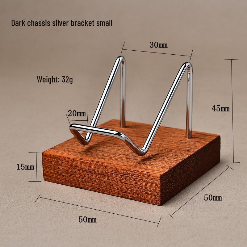 "Heart-Shaped Crystal Mineral Specimen On Iron Stand with Wooden Jewelry Display"