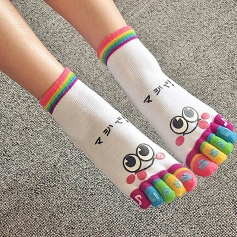 Five Finger Toe Socks New Cotton Women Sports Low Cut Socks EMA
