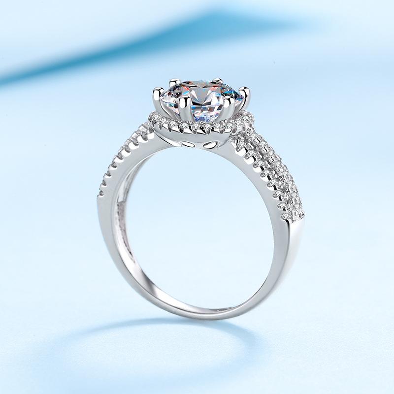 Серебряное кольцо с муассанитом 2CT 3CT 9 мм с сертификатом S925, ювелирные изделия, подарок для женщины на свадьбу