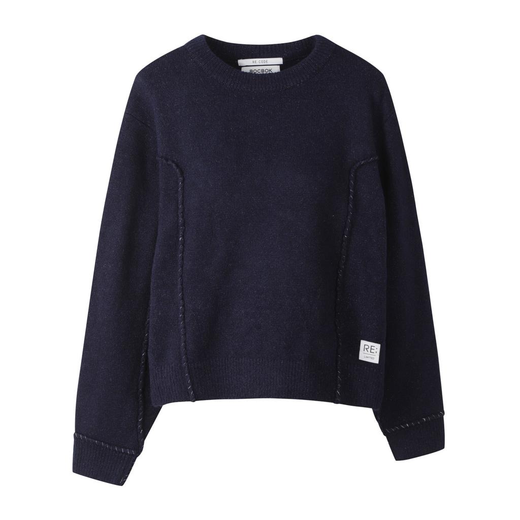 RECODE Raw Edged Detail Knit Top_R0Waw23107Nyx