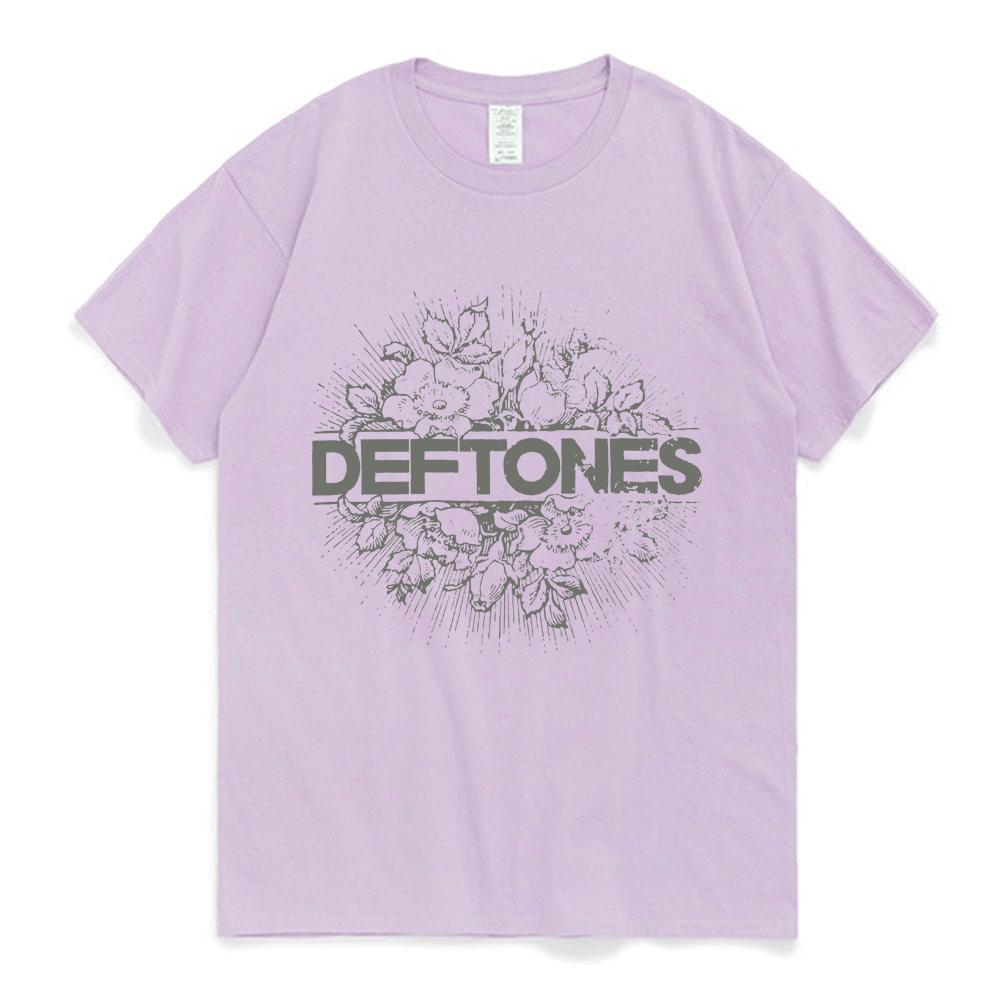 Punk Metal Rock Band Deftones Floral Burst Image T-shirt Men Street Vintage Casual Cotton T Shirt Gothic Harajuku Tee Shirt Male