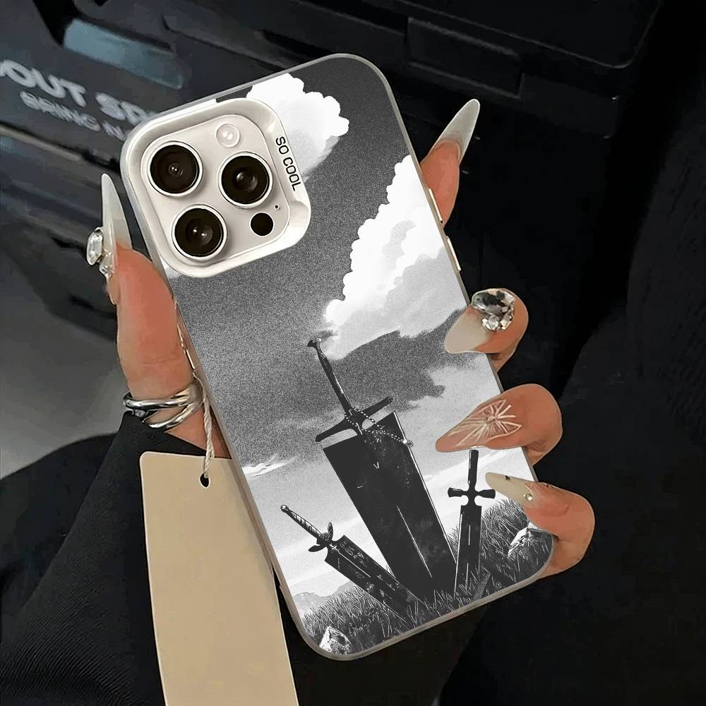 Чехол для телефона Black Clover Для iPhone 17 Air 16 15 14 13 12 11 Pro Max Белый Серебристый Жесткий Чехол