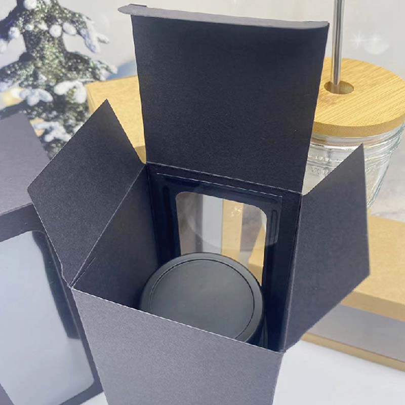 WTEMPO Clear Window Paper Party Favor Boxes DIY Foldable Treat Handle Boxes Daily Presents Packaging Boxes Perfect for Birthday Wedding Christmas