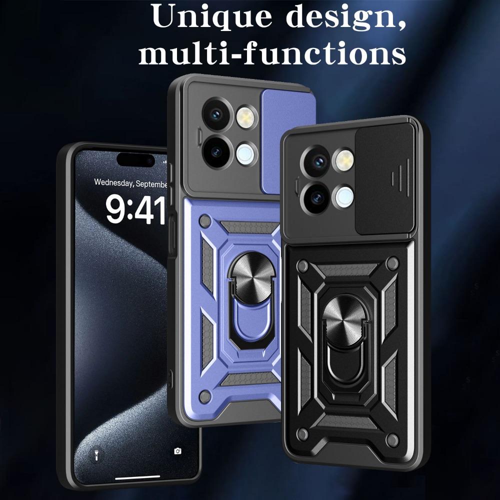 Funda for VIVO Y38 5G / T3x Case Slide Camera Protection Ring Stand Shockproof Back Cover for for VIVO T3X Y200i Capa Funda