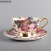 European Style Coffee Cup and Saucer English Pastoral Fashion Afternoon Tea High Bone China Ceramic Cup Tea Cup 200ML DXUIALOI