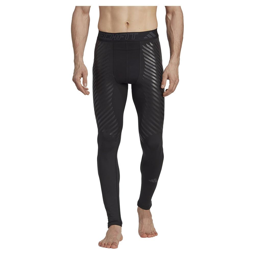 Мужские леггинсы полной длины Adidas TechFit Control x размера XL RHEON™, MMI02, Черный/Черный (HS9812),