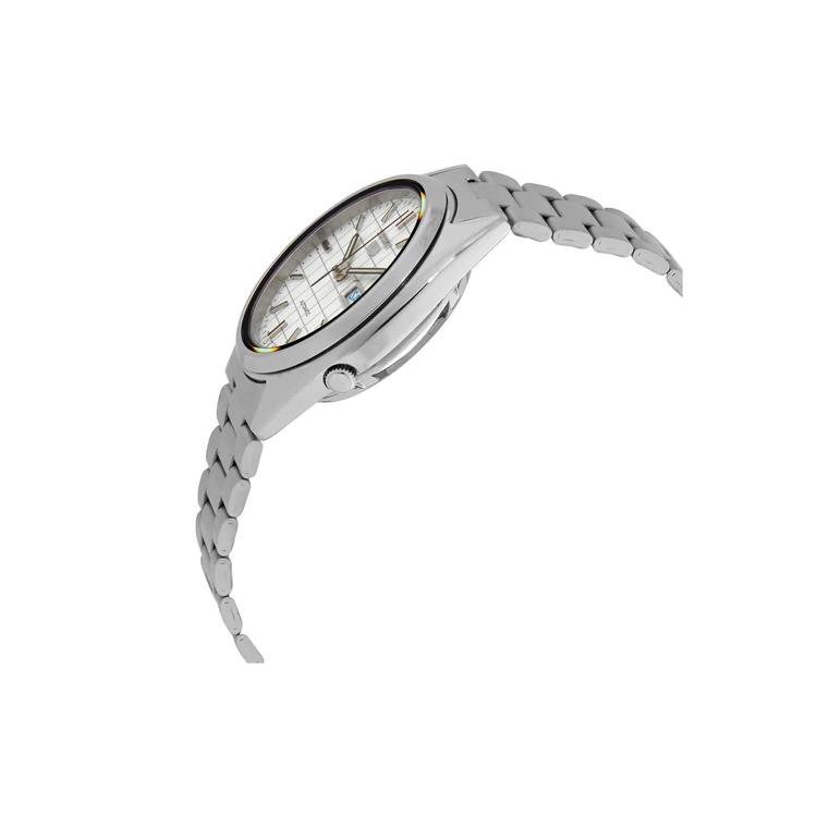 Seiko 5 Коллекция Автоматический Механический Механизм Стальной Ремешок Часы Унисекс Белый Циферблат SNXF05K1