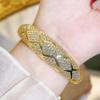 CMM Baroque Style European Retro Italian Brushed Craftsmanship Golden Hollow Ethnic Western Color Zircon Woman Bracelet Bangle