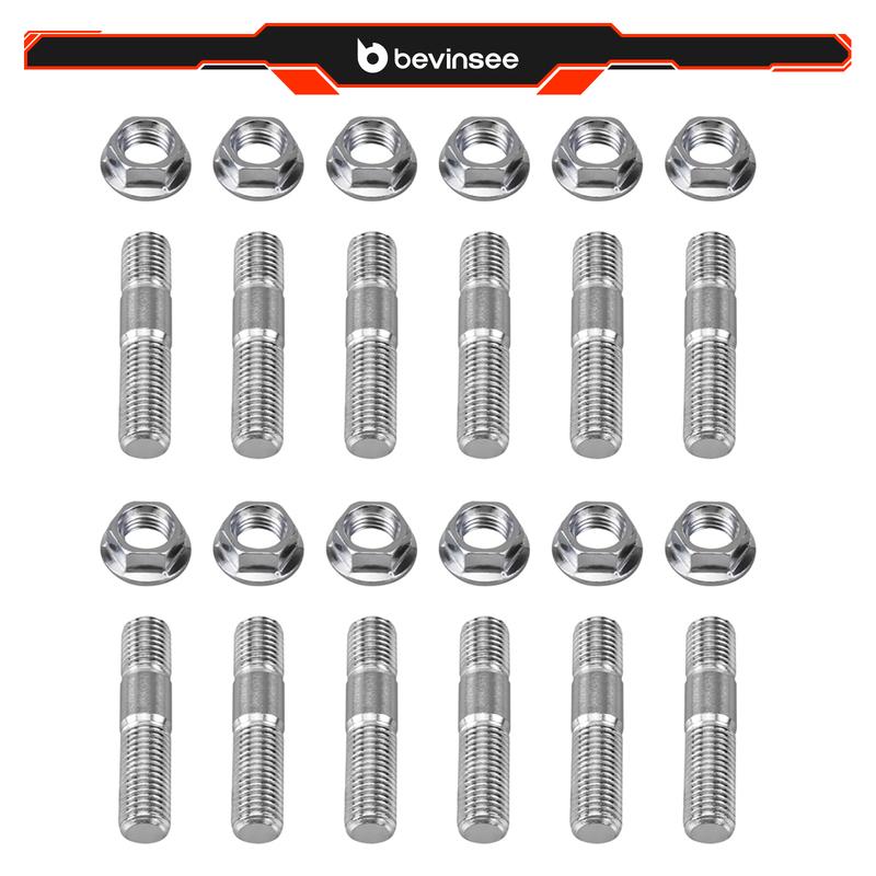 M10x1.25 Manifold Stud Assembly Bolts Kit Stainless Steel Nuts, for Toyota for Nissan for Honda