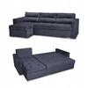 Varius Corner Sofa Bed with Sleeping Function Family Furniture Corner Gray Velvet