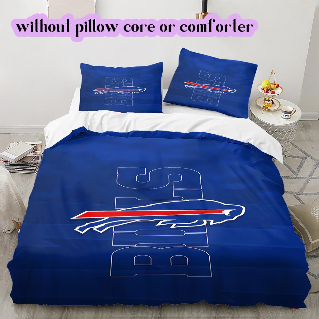 football Logo Pattern Bedding Quilt Set Quilt Cover Pillowcase Home Decoration Birthday Gift (1*duvet cover+ 2*pillowcase, without core)