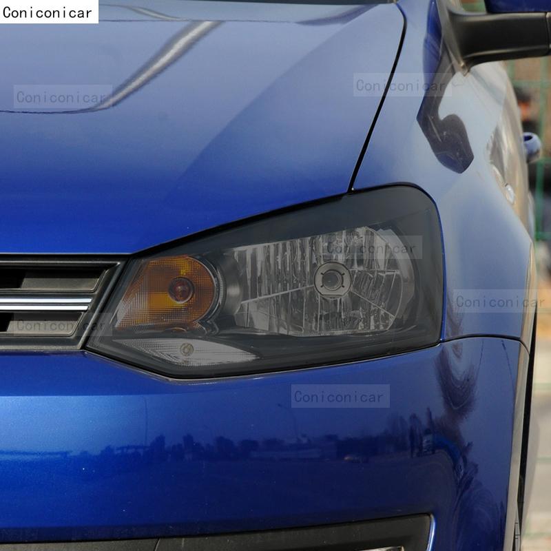 Для Volkswagen POLO 2012-2016 Защитная пленка для фар автомобиля, черная ТПУ, пленка для тонировки передних фар, меняющая цвет, наклейка, аксессуары