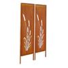 Metal Privacy Screen, 50 x 160cm Freestanding Modern Privacy Fence, Garden Divider Panel with Extended Ground Stakes & Carbon Steel Plate,