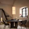 Modern Minimalist Restaurant Pendant Light Fabric Lampshade Suspended Lamp Cylindrical Floor Lamp Dining Table Room Decoration