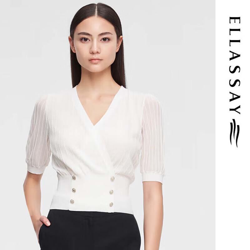 ELLASSAY Women's Waist-Slimming Short-Sleeve Knit Top