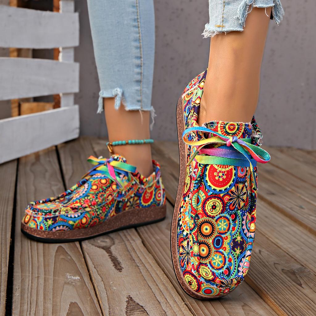 Модные женские балетки кроссовки 2025 весна осень новые женские модные парусиновые с принтом на плоской подошве шнуровка женские уличные повседневные кроссовки большого размера