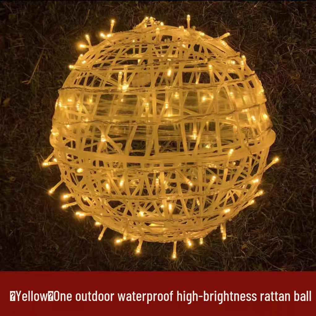 Outdoor Waterproof LED Rattan Ball String Lights for Tree Decoration - Flashing Holiday Lighting for Christmas and Spring Festival
