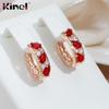 Kinel Red Cubic Zircon Classic Drop Earrings