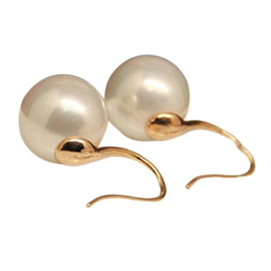 Women Imitation Pearls Ball Hook Earrings Eardrops Bridal Wedding Party Jewelry MIT