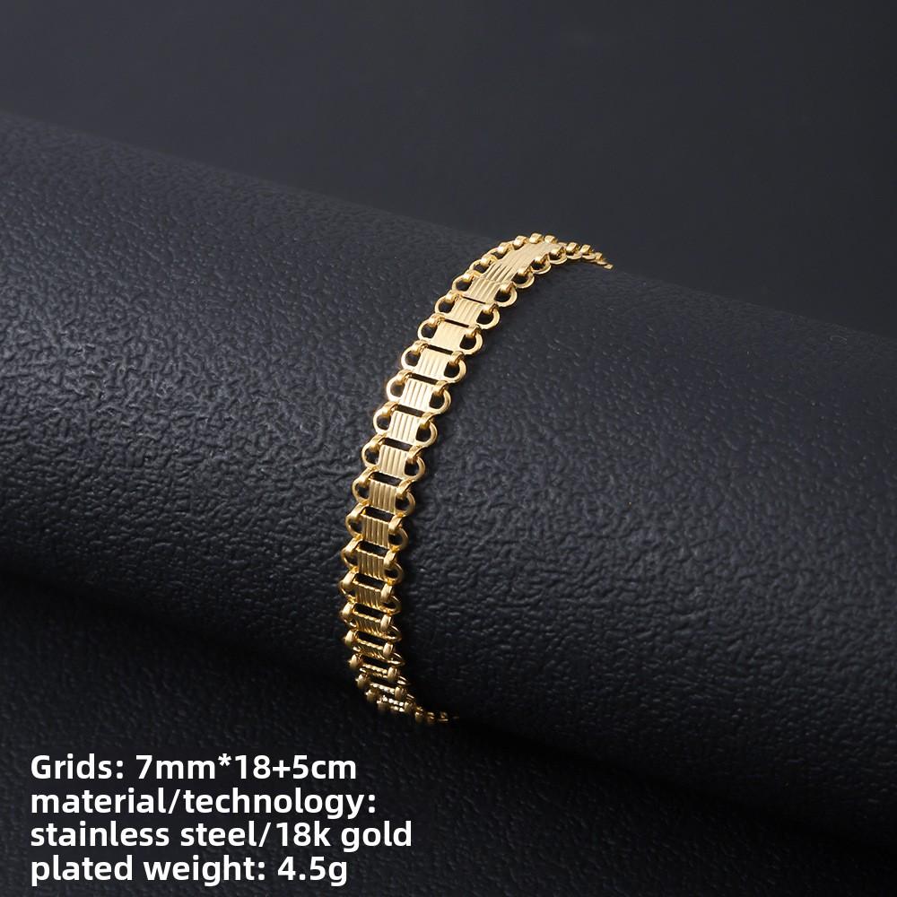 Stainless Steel Bracelet Women's Jewelry Plated with 18K Gold Non-fading Washable Men's Titanium Steel Bracelet