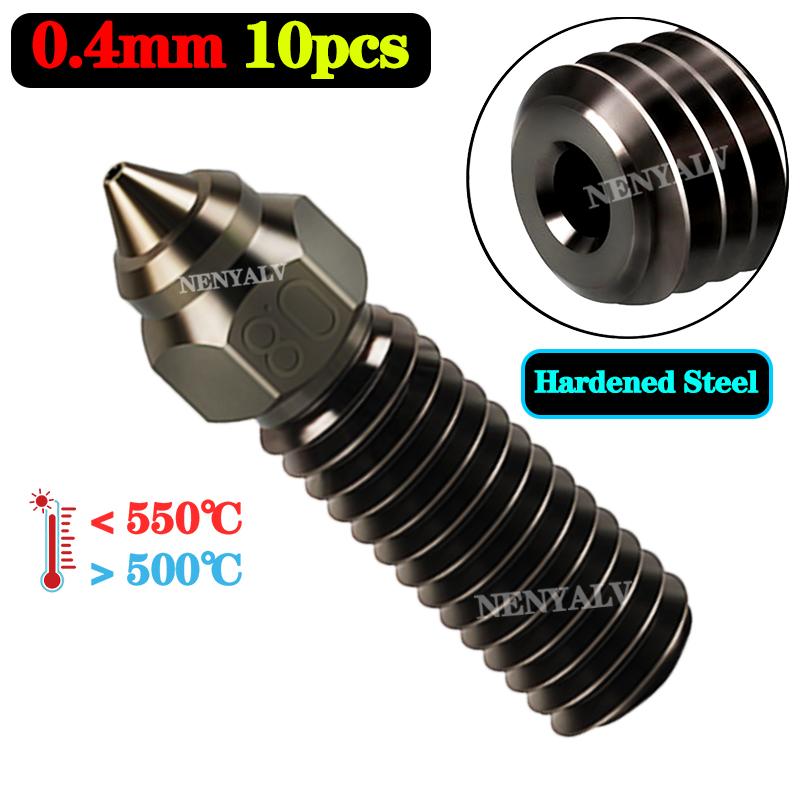 10pcs/package Ender 3 v3 KE Nozzle For Creality Ender 3 V3 KE Nozzle Brass Plated Copper Hardened Steel For K1/ CR-M4 Nozzles