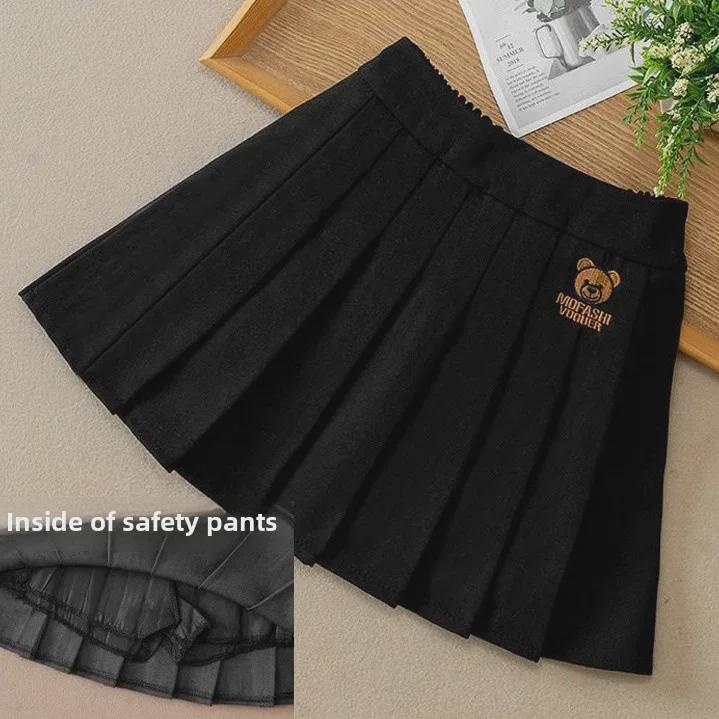 Юбка из шерстяной ткани для девочек на весну, осень и зиму — универсальная короткая юбка для школьников среднего и старшего возраста