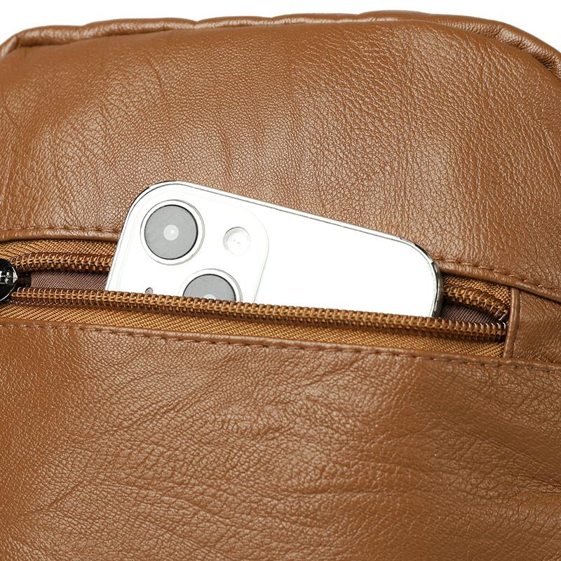 Женская мягкая кожаная сумка через плечо, сумка для мамы, большая вместимость, ретро-сумка для мобильного телефона