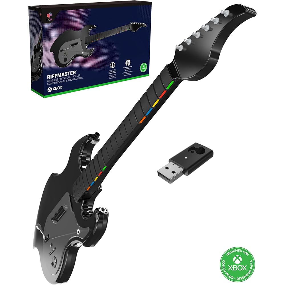 Officially Licensed Xbox Product: PDP RiffMaster Wireless Guitar Controller, Compatible with Fortnite Festival and Rock Band 4, Foldable, Xbox Series