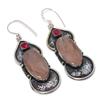 Natural Tube Agate, Rubillite Gemstone 925 Sterling Silver Earring 2.56" U9h34