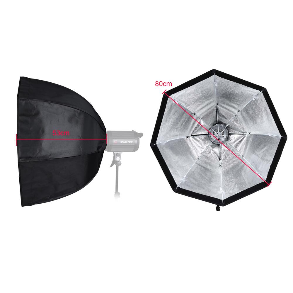Портативный восьмиугольный софтбокс для зонта с сотовой решеткой, 80 см/31,5 дюйма, с креплением Bowens для вспышки Speedlite