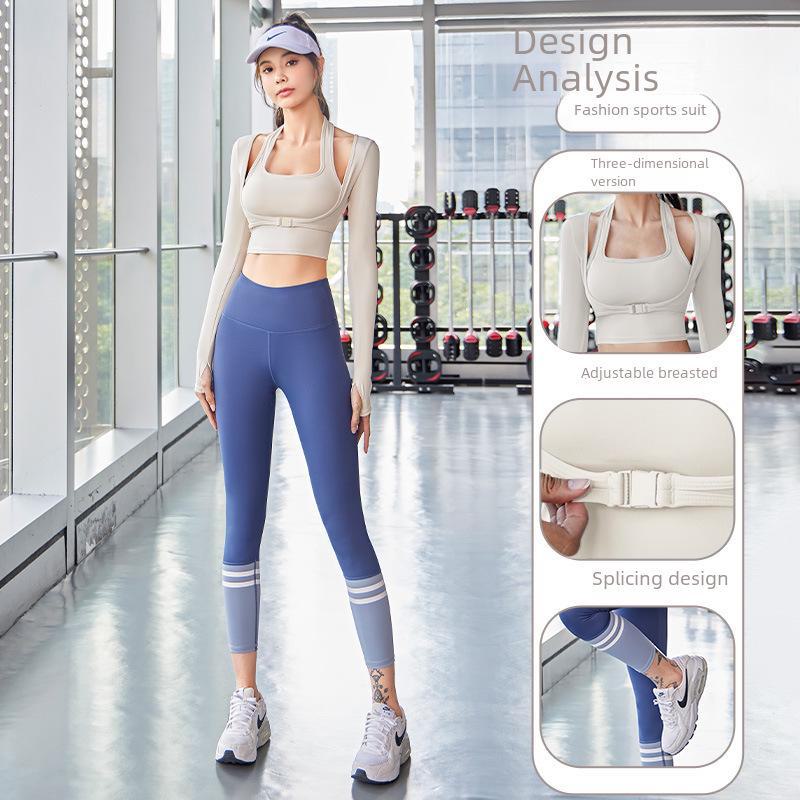 Juyitang Peach Halter Neck High-Intensity Yoga Top - Bra-Free Sports Suit