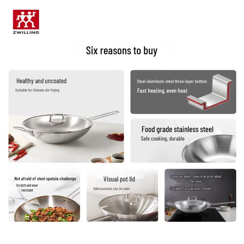 Zwilling Нержавеющая сталь Вок NovaPlus 30см