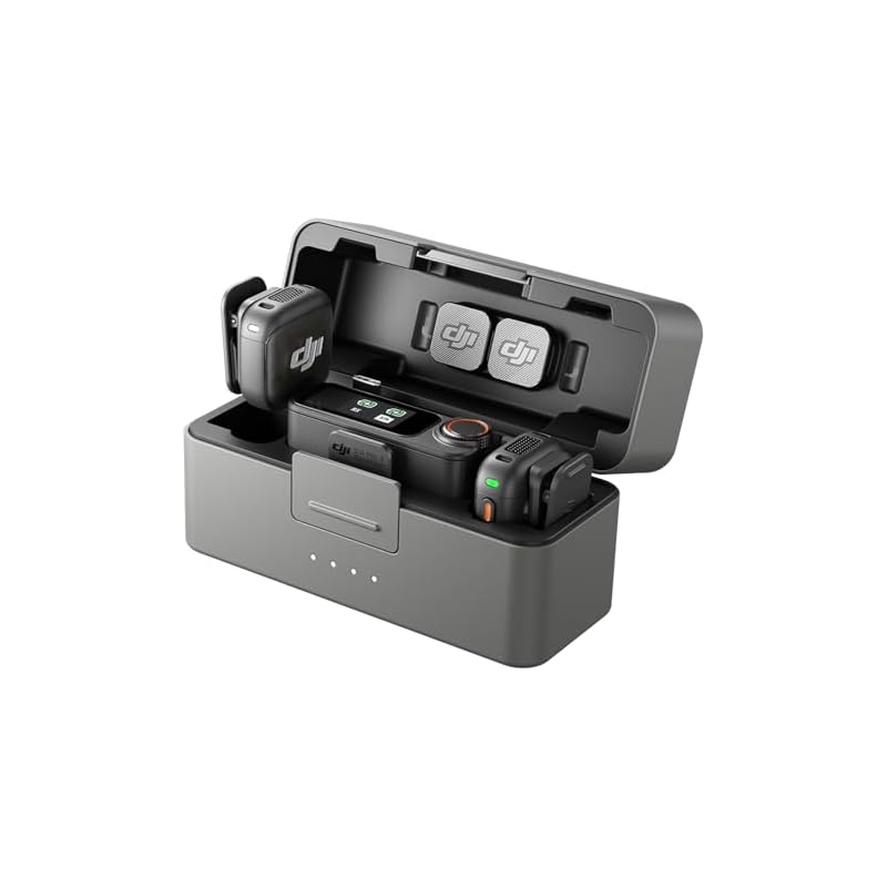 DJI Mic 3 (2 TX + 1 RX + зарядный футляр) Петличный микрофон для iPhone/Камеры/Android - Ультралегкий беспроводной микрофон с адаптивным контролем усиления для