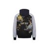 Evisu Мужская куртка с капюшоном на молнии, хлопковая, с вышивкой дракона, вставками, длинным рукавом, джинсово-синяя, черная 2EAHTM1JK708XXDQ